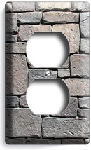 MEDIEVAL CASTLE STONE ROCK WALL STYLE OUTLET PLATE ROOM HOME MAN CAVE RO... - $11.99