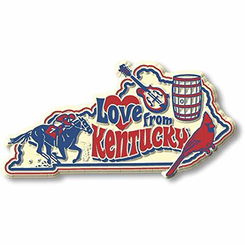 Love from Kentucky Vintage State Magnet by Classic Magnets, Collectible Souvenir