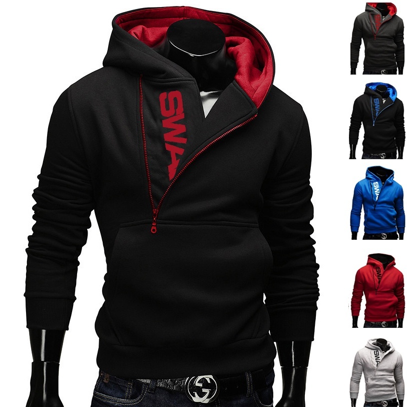 New Sales 2021 Autumn&Winter Hoodies Sweatshirts Men(Letter Printed Side Zipper)