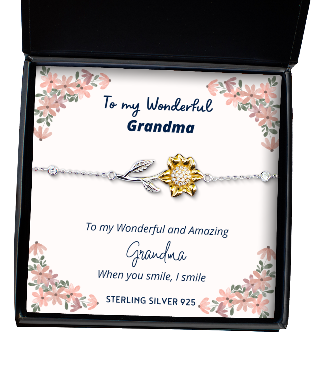 To my Grandma, when you smile, I smile - Sunflower Bracelet. Model 64037
