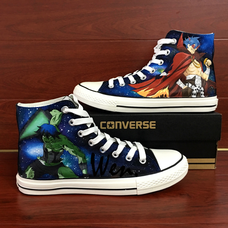 Anime Sneakers Design Gurren Lagan Robot Converse Hand Painted Canvas Shoes