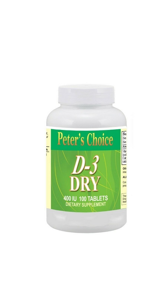 Peter's Choice Vitamin D-3 Dry 400iu 100 tablets, Bone Support supplement