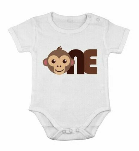 First One 1st Birthday Babygrow Monkey Cotton special idea gift Bodysuit Shower