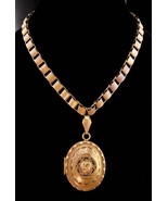 Antique Victorian Locket - Bookchain necklace - 1880s Secret keeper - en... - $385.00