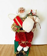 Santa Claus St Nicholas Plush Figurine Sack of Toys Sitting on Gifts  TJ... - $29.70