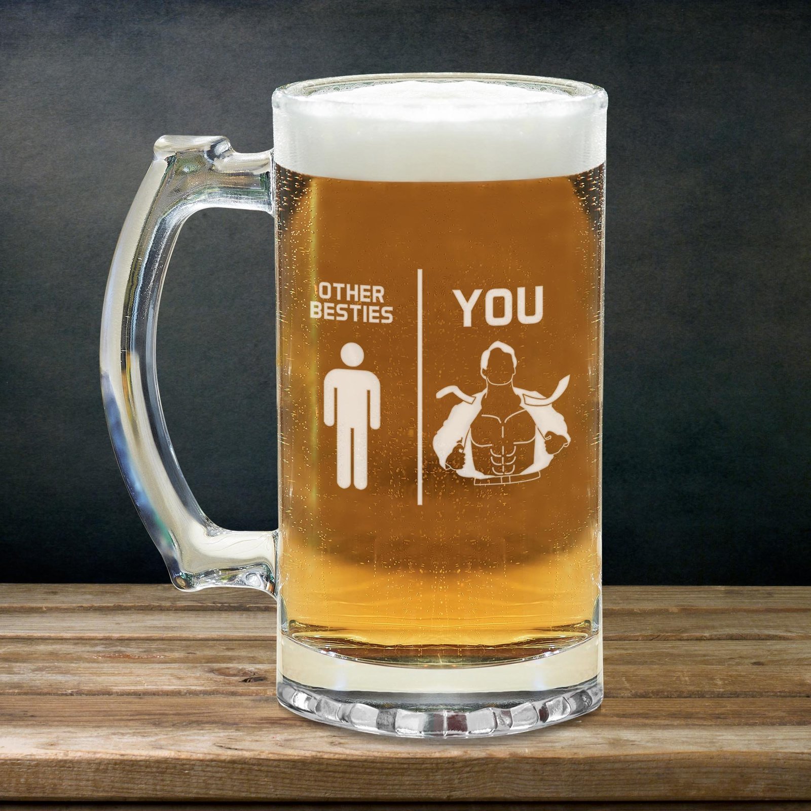 Bestie Beer Mug Glass Stein Cup Funny Gift Idea For Best Friend ...