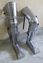 NauticalMart Medieval Leg Guard Steel Greaves leg Guard W/Shoes