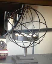 Sphere Tealight Candler Holder Globe Freestanding or Hanging 22" Iron 7 Tealight image 3