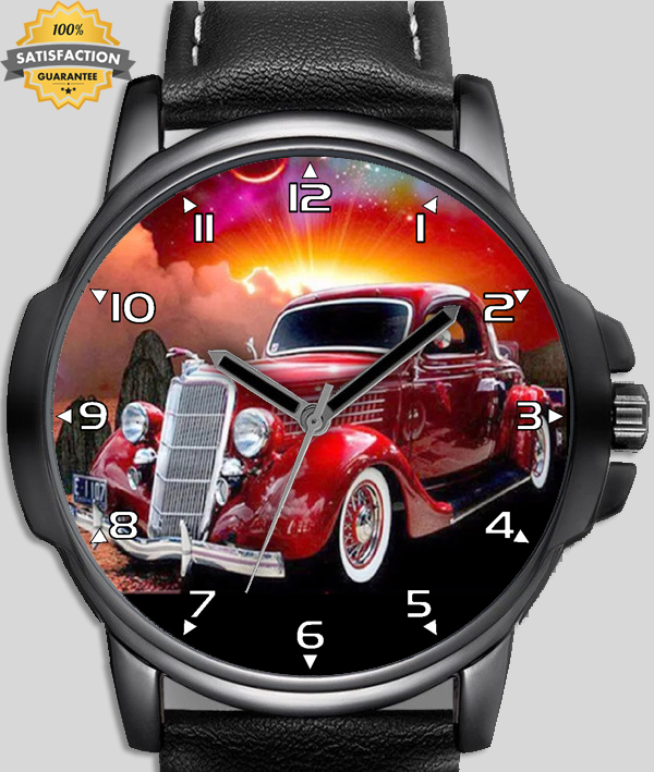 Classic Car 4 Vintage Art Unique Wrist Watch FAST UK Watches, Parts