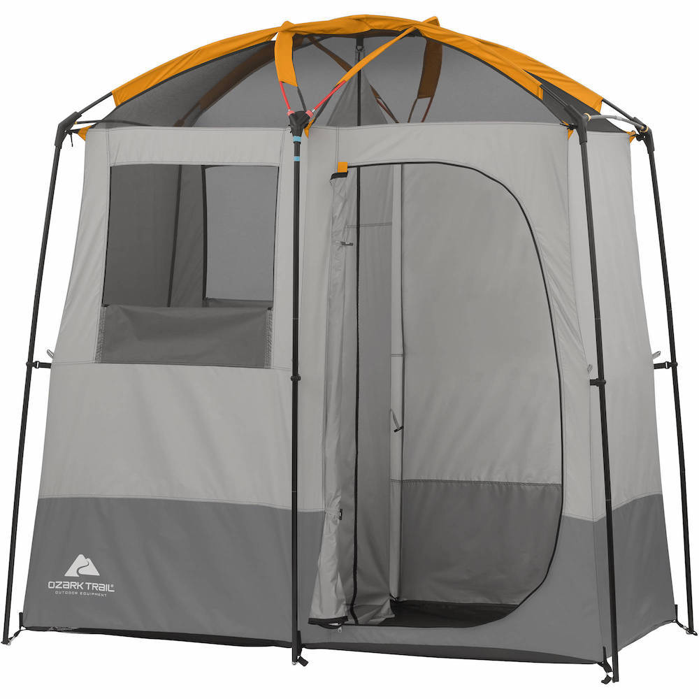 Shower Tent Portable 2-Room RV Bathroom Camp Camping Outdoor Gray Pool