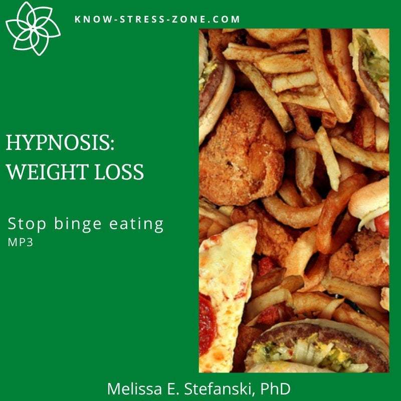 HYPNOSIS: WEIGHT LOSS Stop Binge Eating MP3; Binaural Beats; Self Care; Stress R