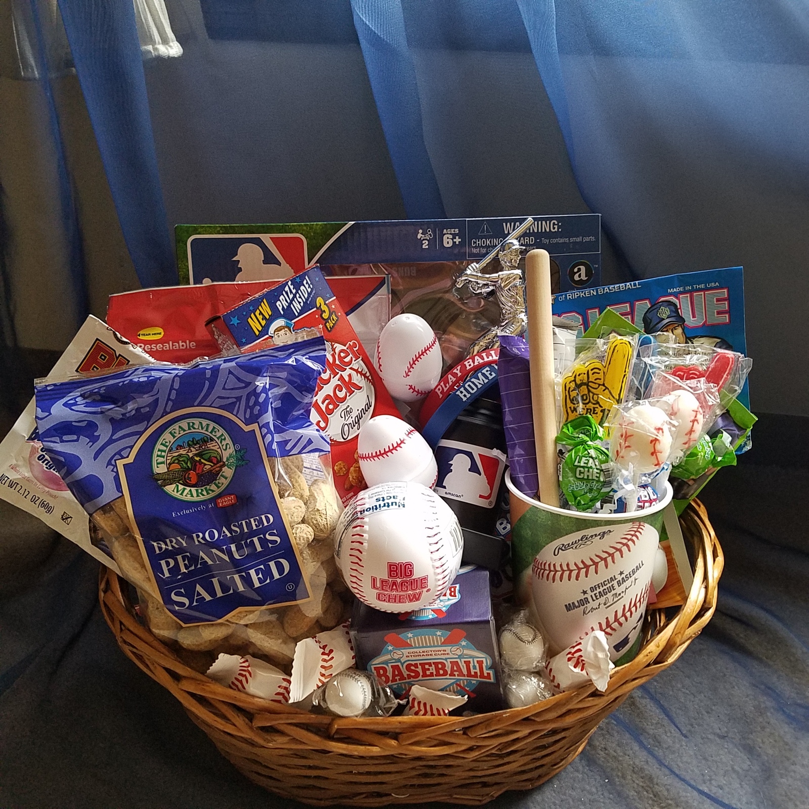 Baseball Themed Gift Basket Gift Baskets & Supplies