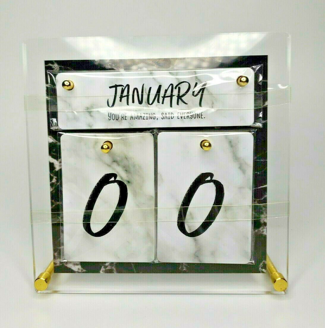 Hallmark Marble & Gold Tone Perpetual Calendar U80 - $19.99