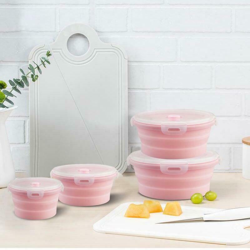 Silicone collapsible Food Storage Containers set Space saving