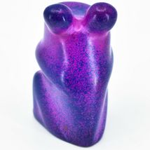 Hand Carved Soapstone Pink & Purple Mini Frog Sculpture Figurine Made in Kenya image 3