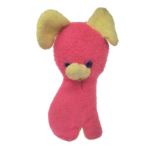 9" Vintage Atlanta Novelty Gerber Products Pink Yellow Stuffed Animal Plush Toy - $36.10