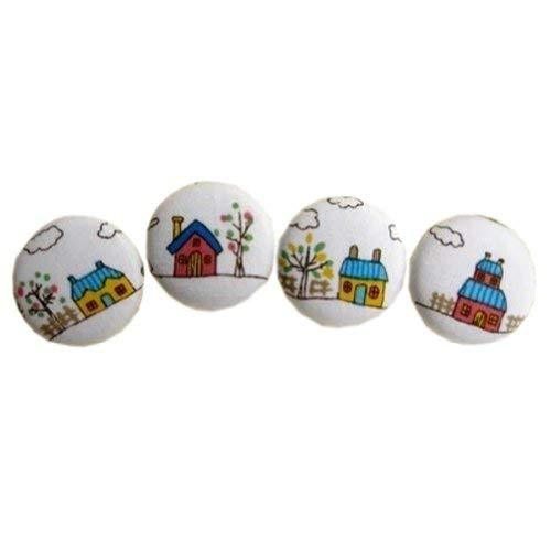 PANDA SUPERSTORE Set of 8 Creative Sweet House Unique DIY Cloth Button Snaps Fas