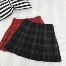Wool-blend Red Plaid Skirt Women Girl Winter Plaid Skirt Outfit Plus Size Pleat image 6