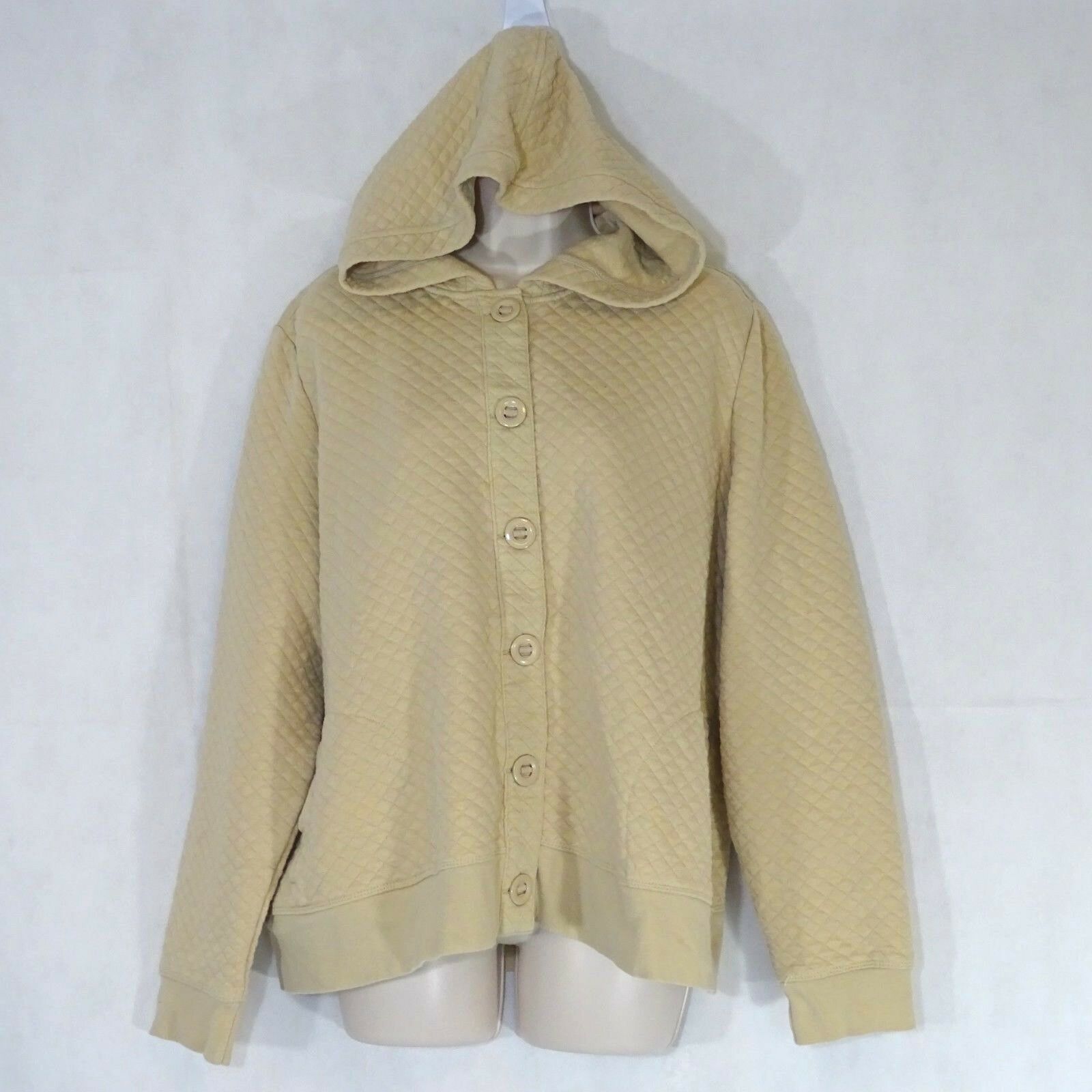 White Stag Hooded Quilted Jacket Women Size XXL 20 Long Sleeve Pockets