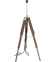 BROWN WOODEN TRIPOD FLOOR LAMP STAND BY NAUTICALMART