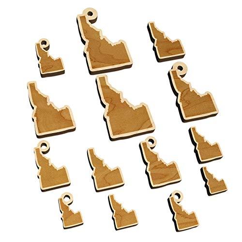 Idaho State Silhouette Mini Wood Shape Charms Jewelry DIY Craft - Various Sizes