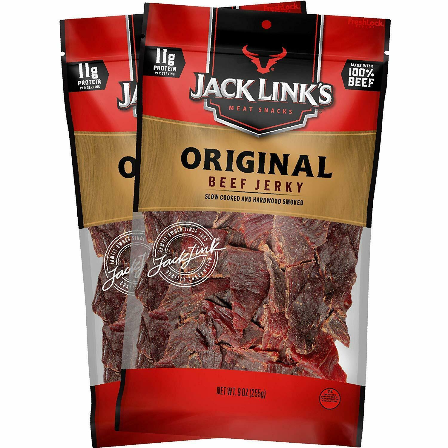 Jack Link's Meat Snacks Beef Jerky, Original, 2.85Ounce (Pack of 4