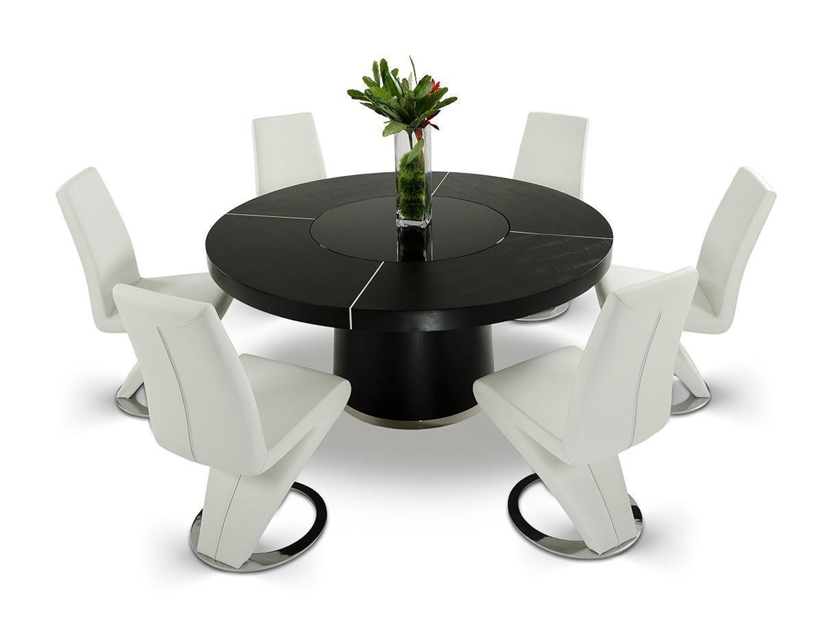 VIG Modrest Houston Black Oak Tempered Glass Dining Table Modern