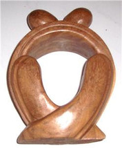 Original African Hand Carved Sculpture Wood Art Untitled "The Love Union" - $98.99