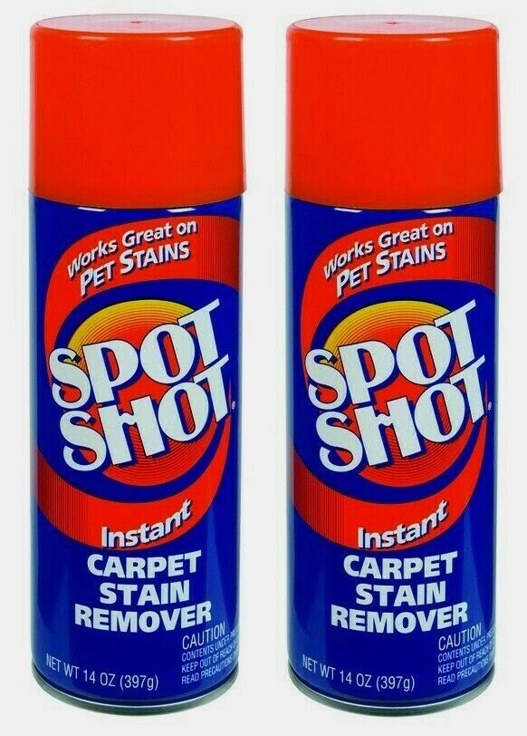 2 SPOT SHOT No Scent Carpet STAIN & ODOR REMOVER 14oz Instant Pet Coffee Grease