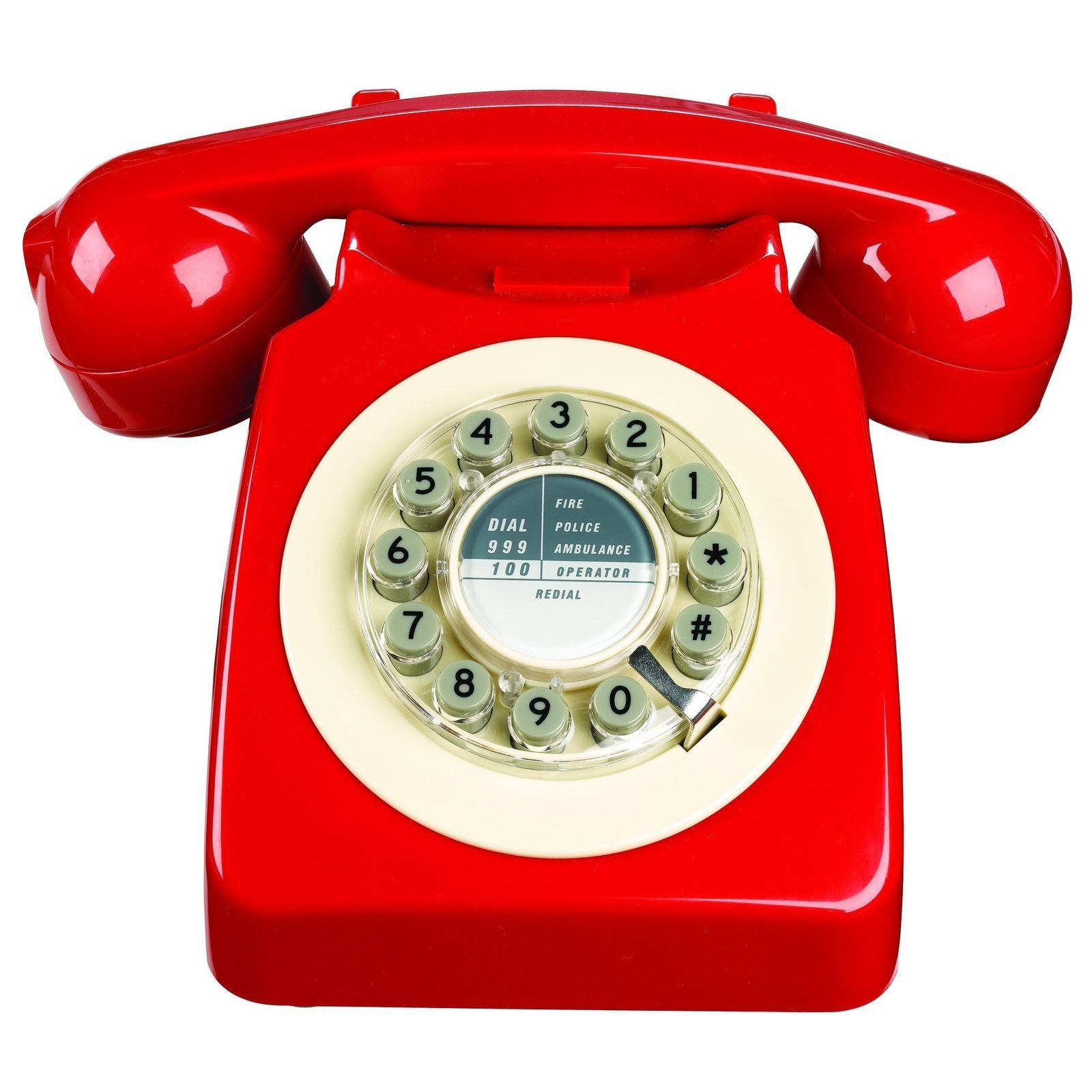 Retro Red Phone Vintage Push Button Telephone Rotary Landline Old ...