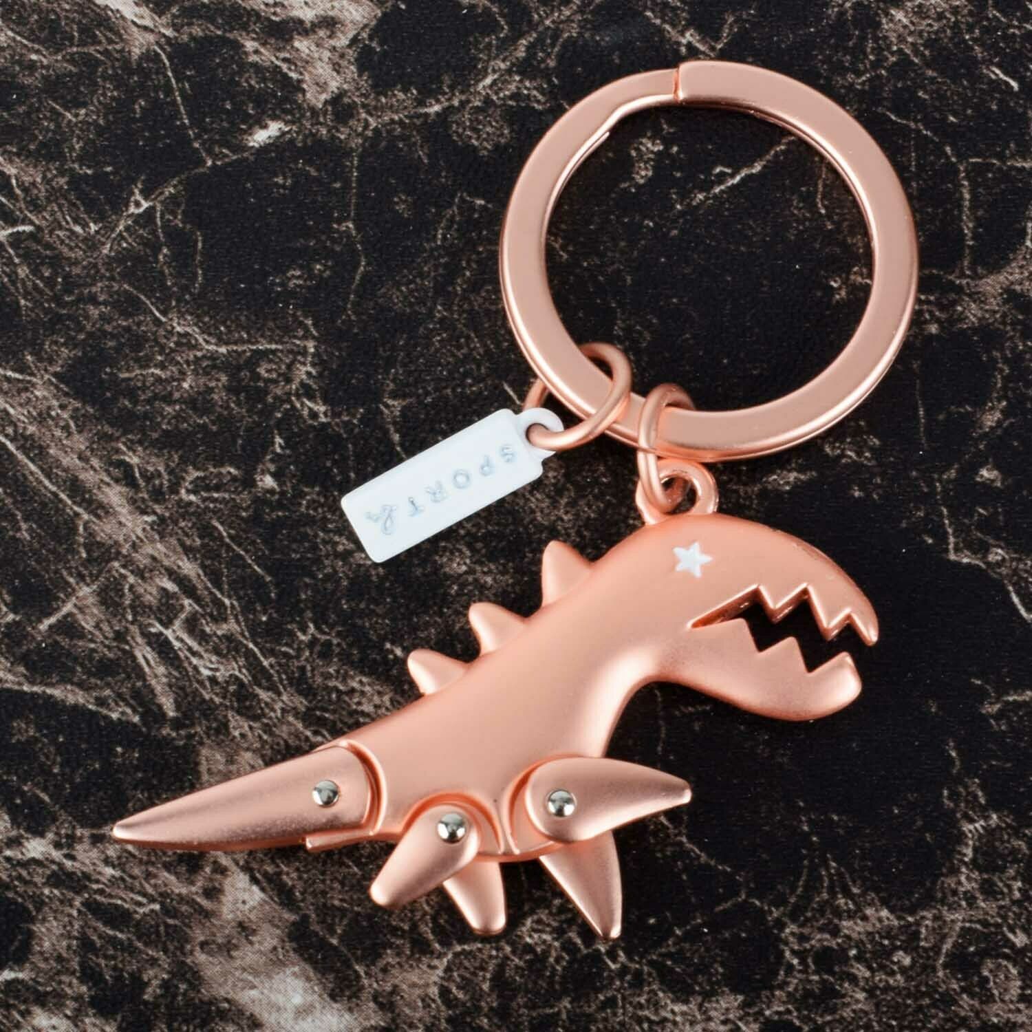 Lovely Metal Dinosaur Keychain Custom Engraved for You Gift Box Key