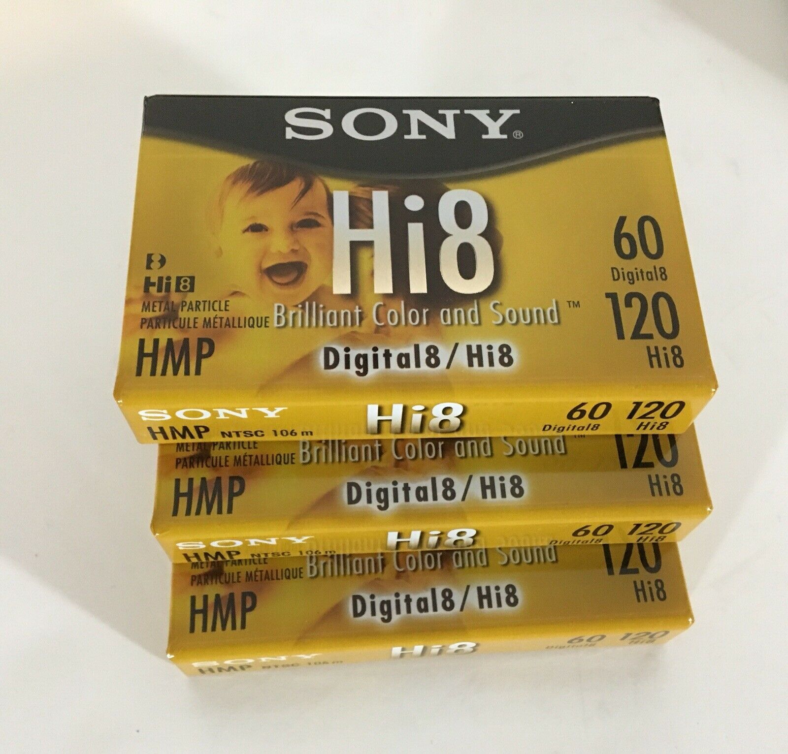 { Lot of 3} Sealed Sony Hi8 HMP Digital 8 Videos Cassette Tape 60/120 ...