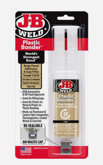 J-B Weld PLASTIC BONDER 0.85 oz High Strength Industrial Adhesive 15 Min Set NEW