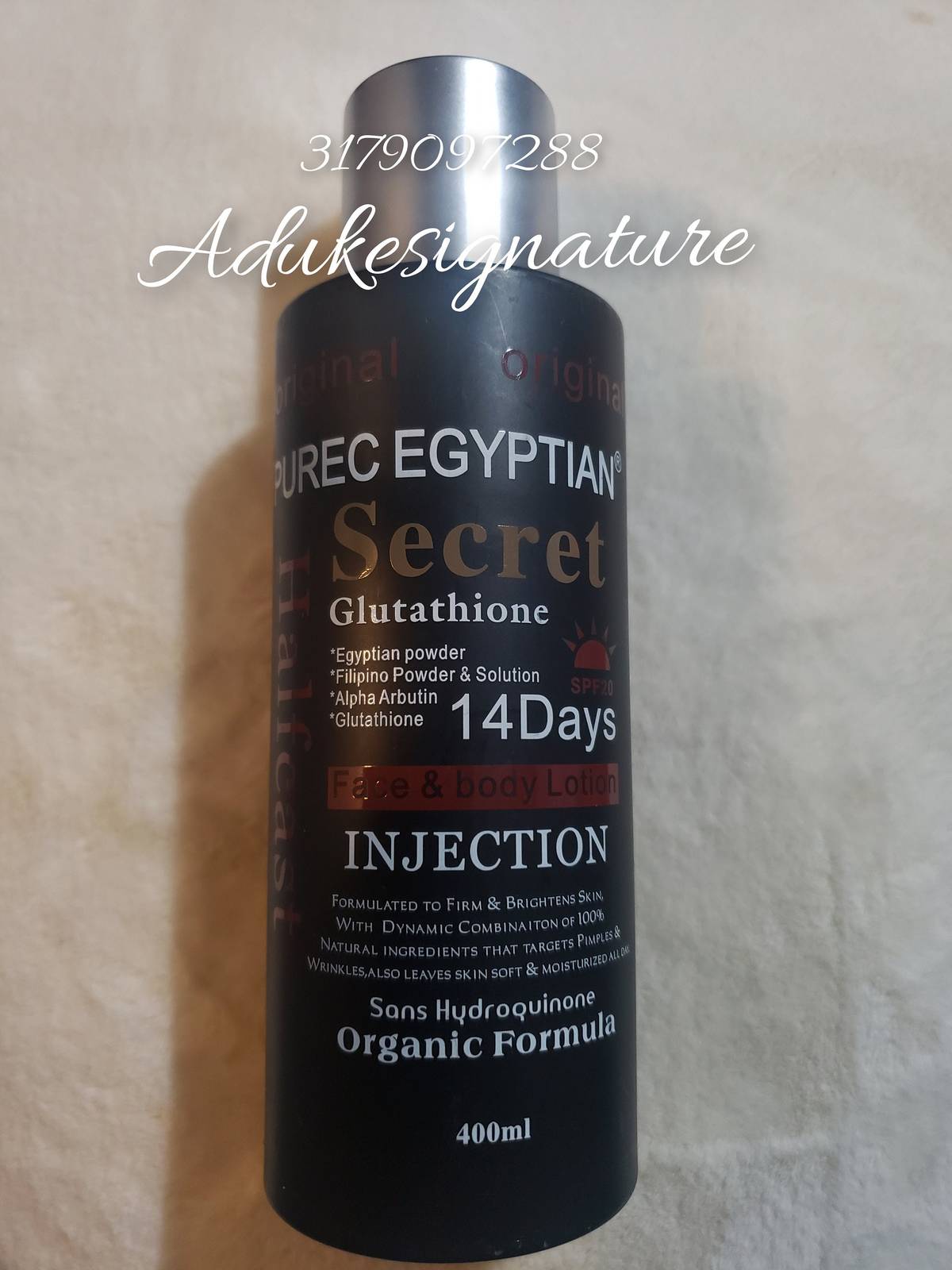 Original purec Egyptian secret half cast Glutathione injection face and body lot