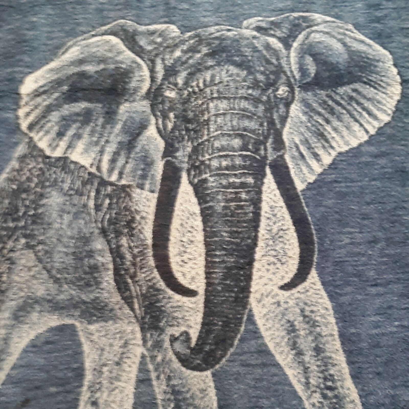 Vintage Biederlack Elephant Blanket Throw West Germany 70" X 59.5