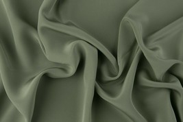 FABULOUSLY UNDERSTATED COUTURE FABRIC 4 PLY SILK CREPE 40mm OLIVE GREEN ... - $60.00