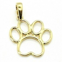 SOLID 18K YELLOW GOLD SMALL 15mm 0.6" CAT DOG PAWPRINT PAW PENDANT, ITALY MADE image 2