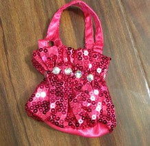 Build A Bear Workshop Hot Pink Sequins Bag Purse - $7.56