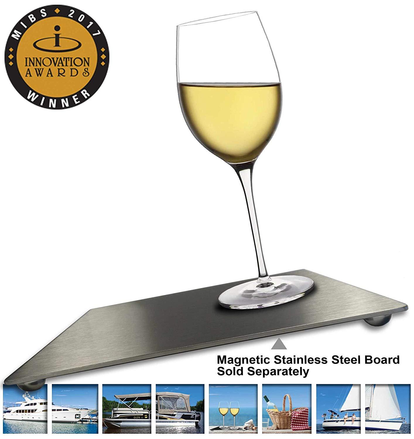 Anti Spill Wine Glasses 4 White Glasses for Boat Sailboat Pontoon RV