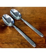 NEW Hampton Forged Monument 2 Oval Soup Spoons Ribbed 18/10 Stainless Fl... - $14.95