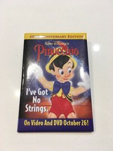 Walt Disney Pinocchio Pin Back BADGE-60th Anniversary Edition Vg Condition - $0.99