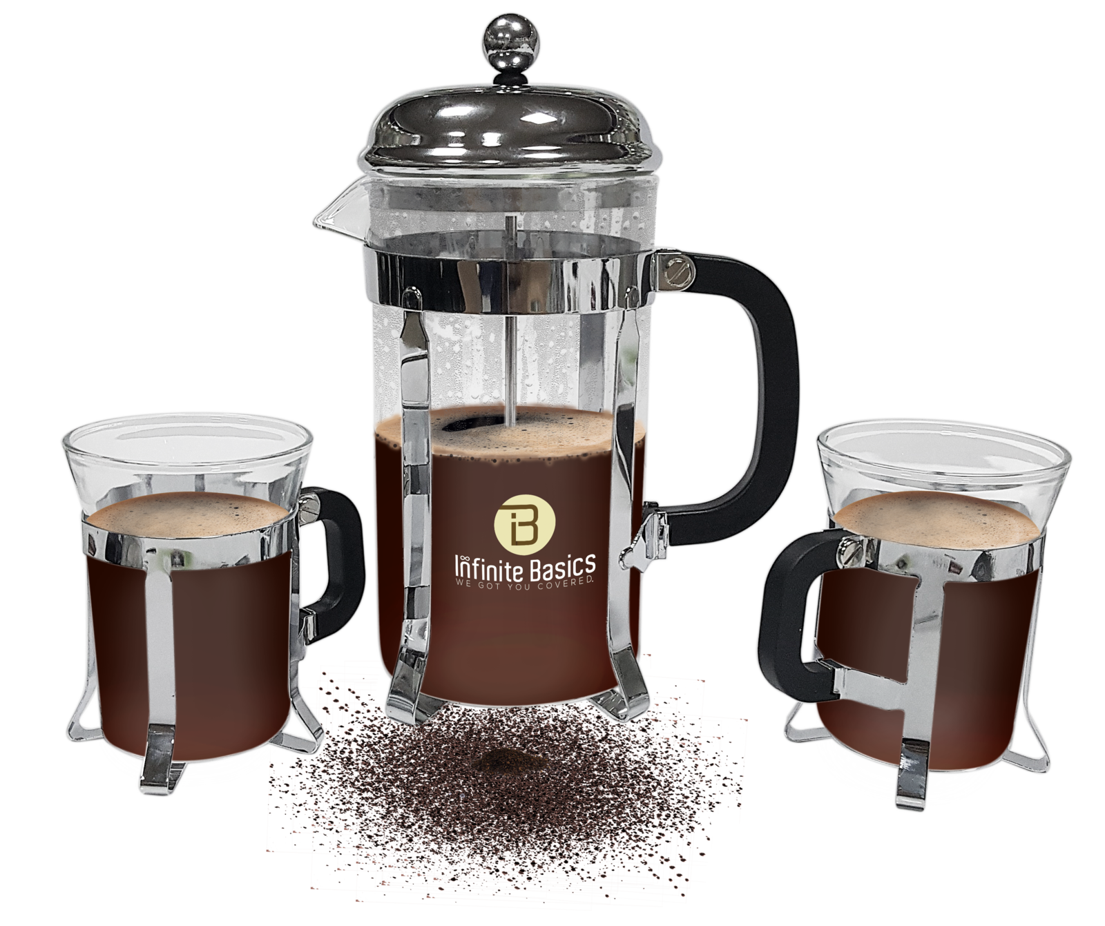 French Press Coffee & Tea Maker Set 8 Cup 34oz Bonus 6 Filters 2 Cups 2
