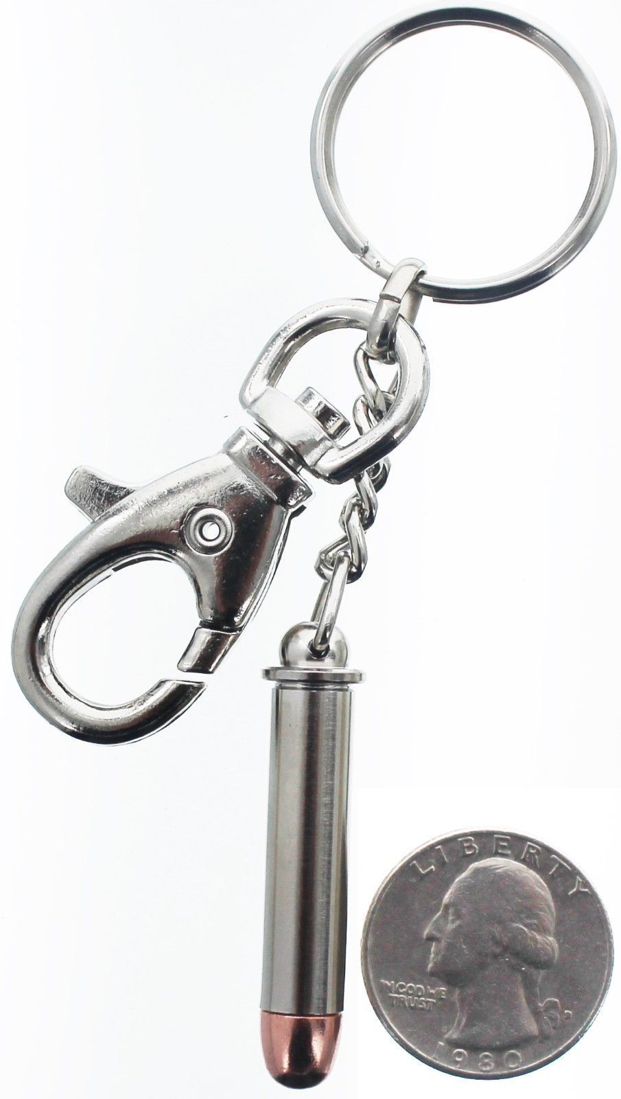 Bullet Keychain Gun Cartridge Ammo Key Chain Ring .50 9mm 40MM 45 ACP