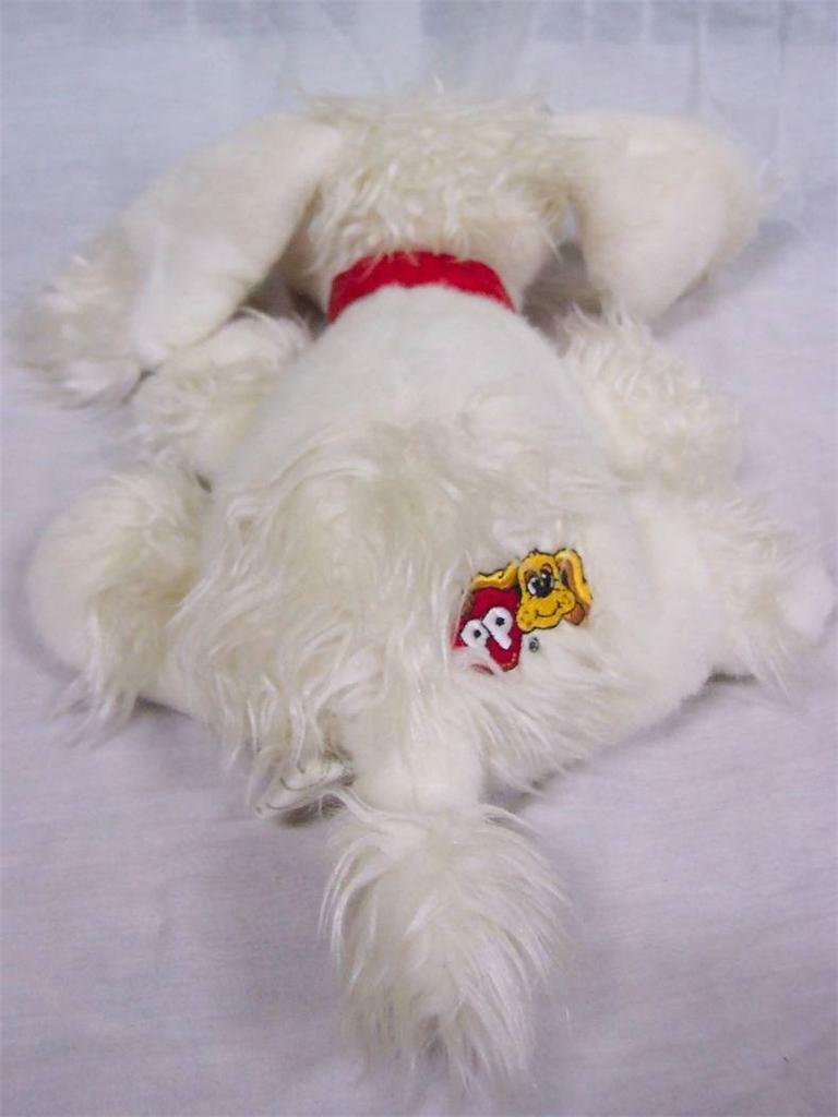 Pound Puppies WHITE BARKING PUPPY DOG POODLE Plush STUFFED ANIMAL