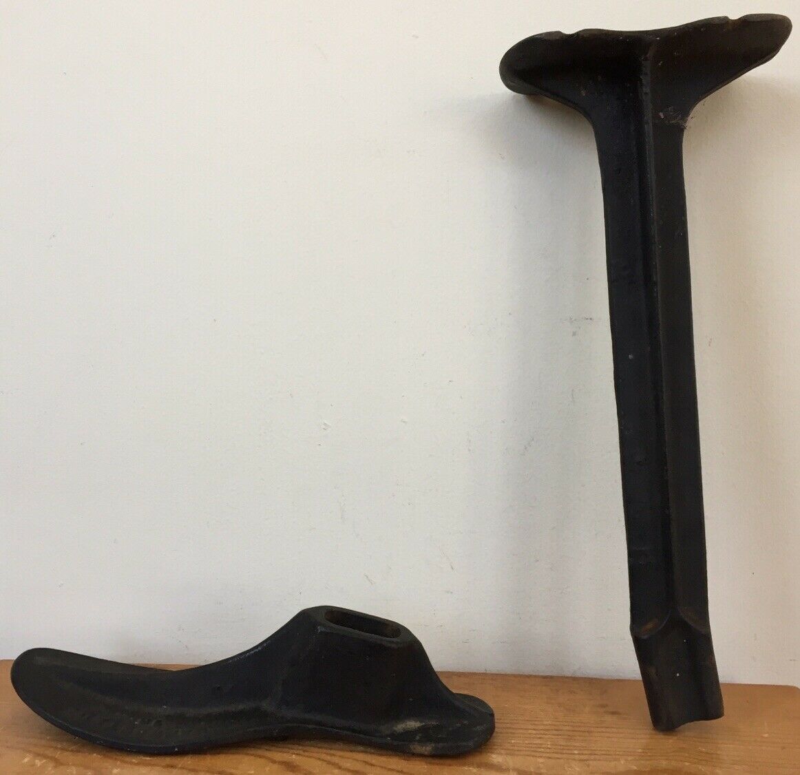 Vtg 15" Antique Cast Iron Metal Cobbler Shoe Making Form Mold Anvil