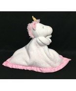Carters Unicorn Pink White Plush Stuffed Animal Baby Security Blanket Lo... - $15.95