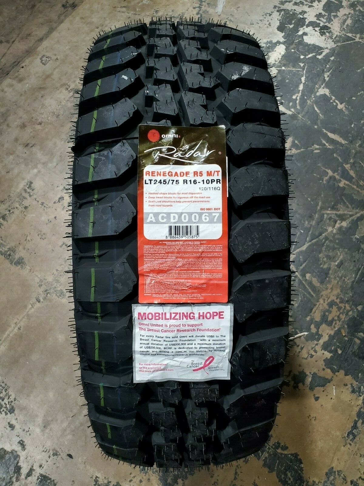 LT245/75R16 Radar RENEGADE R5 M/T 120/116Q LOAD E 10PLY Tires