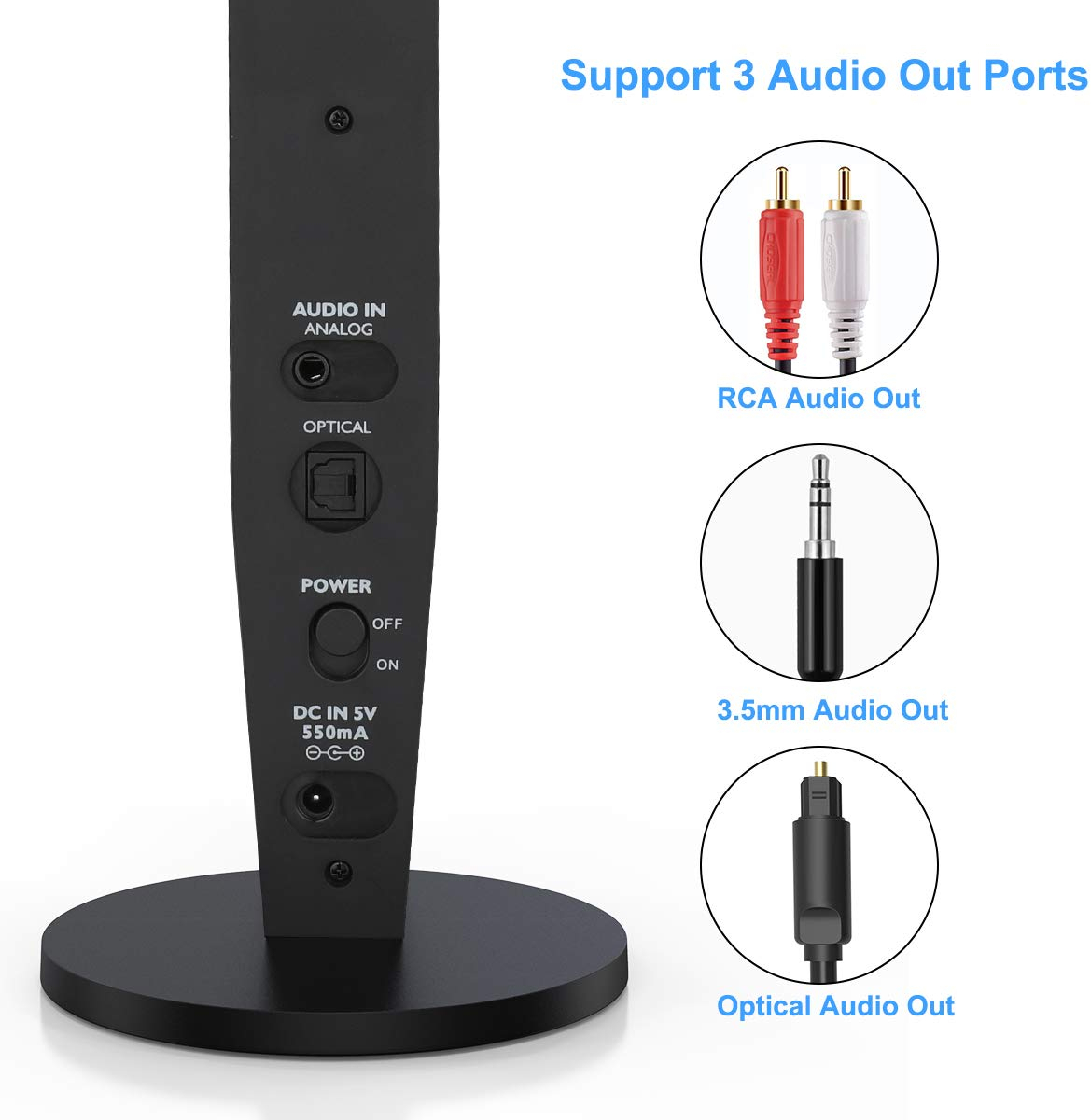 Wireless Optical TV Headphones, Jelly Comb OverEar 2.4GHz Wireless TV Headphone Docking