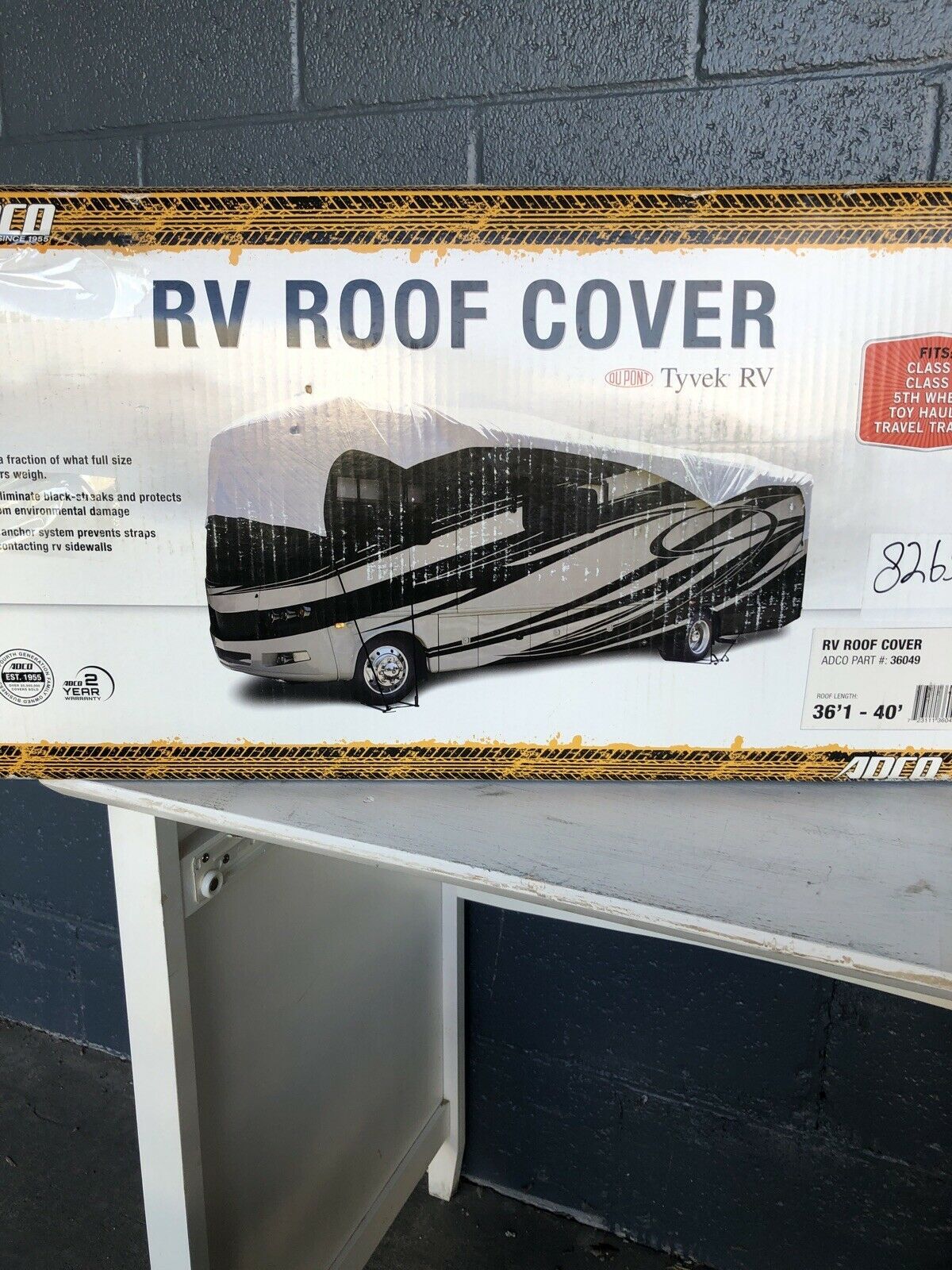 Adco 36049 AllClimate DuPont Tyvek RV Roof Cover for 36'1 to 40' Motorhomes Exterior