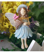 1 Pcs Miniature Garden Blue Girl Fairy With Butterfly Net - DL - $22.00